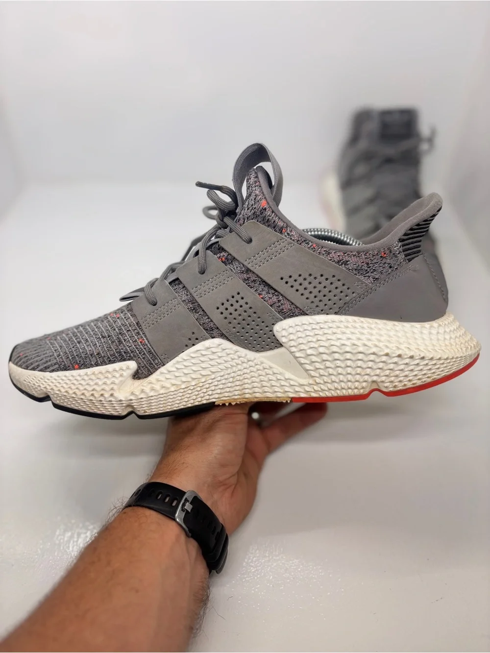 adidas Prophere Gray Knit Sneakers Men’s 11 CQ3023 Casual Athletic Shoes
